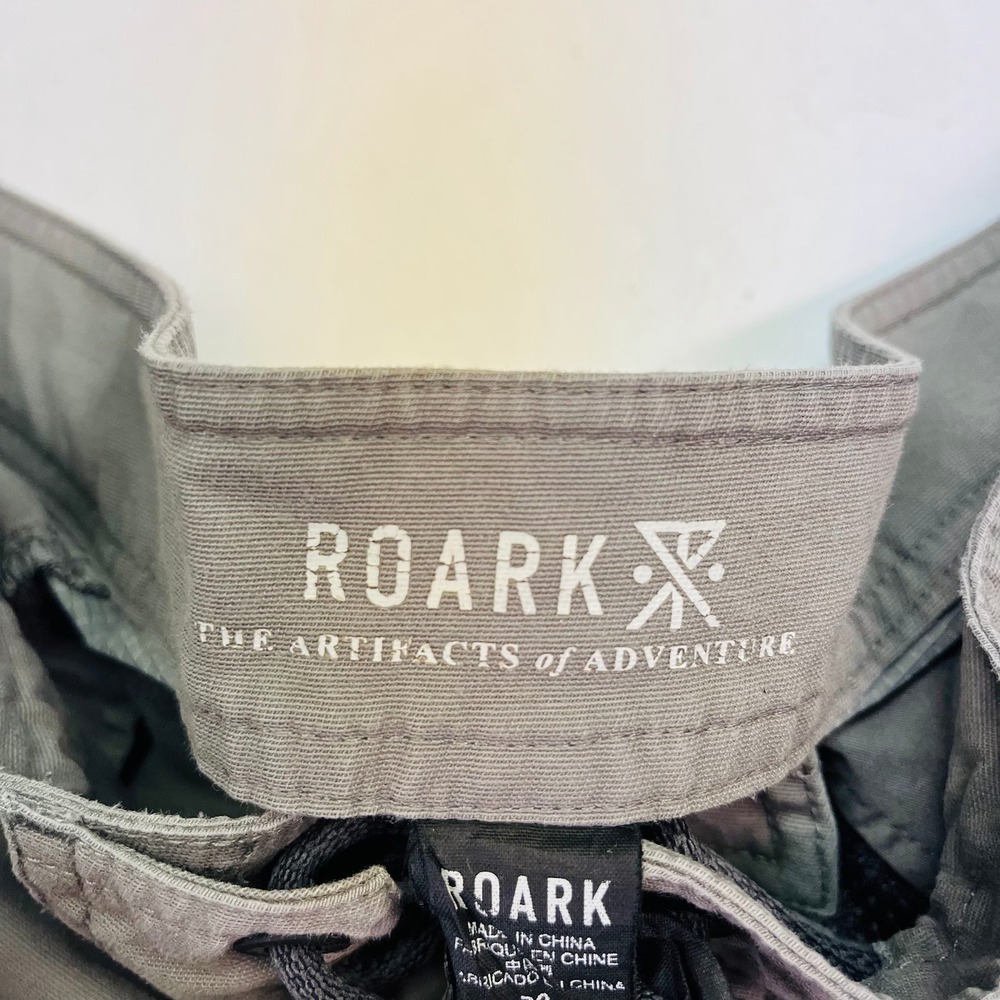 Roark Revival Mens Layover Travel Pants Grey Olive Drawstring Zip Pockets 32 - Picture 10 of 16